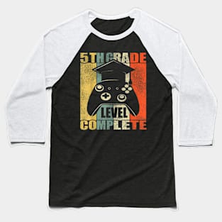 5Th Grade Level Complete. Gamer Of 2024 Graduation Baseball T-Shirt